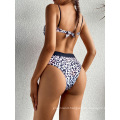 Wholesale New Fashion Bandage Women Bikini 2021 Sexy Beach Two Pieces Leopard Swimwear